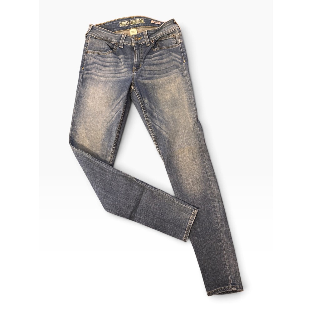 Harley-Davidson Womens Skinny Jeans Medium Wash Denim Size 28 x 30